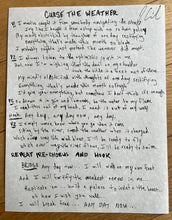 Load image into Gallery viewer, &quot;Curse The Weather&quot; - Signed Handwritten Lyrics