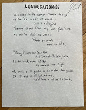 Load image into Gallery viewer, &quot;Curse The Weather&quot; - Signed Handwritten Lyrics