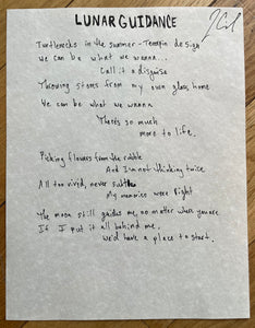 "Curse The Weather" - Signed Handwritten Lyrics