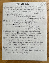 Load image into Gallery viewer, &quot;Curse The Weather&quot; - Signed Handwritten Lyrics