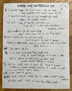 "Curse The Weather" - Signed Handwritten Lyrics